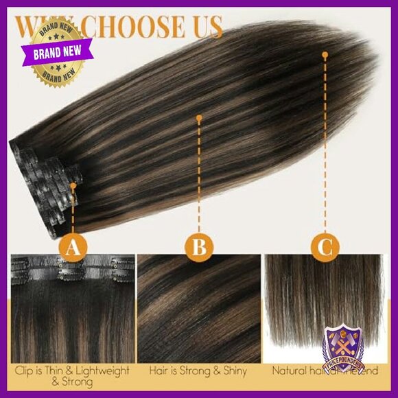 14 Inch Real Human Hair Clip-In Extensions 7 Piece Set 115g main image 5